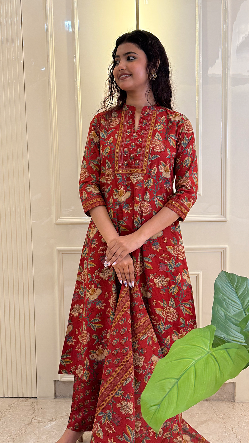 A line Bagru Print Blue