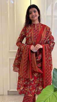A line Bagru Print Blue