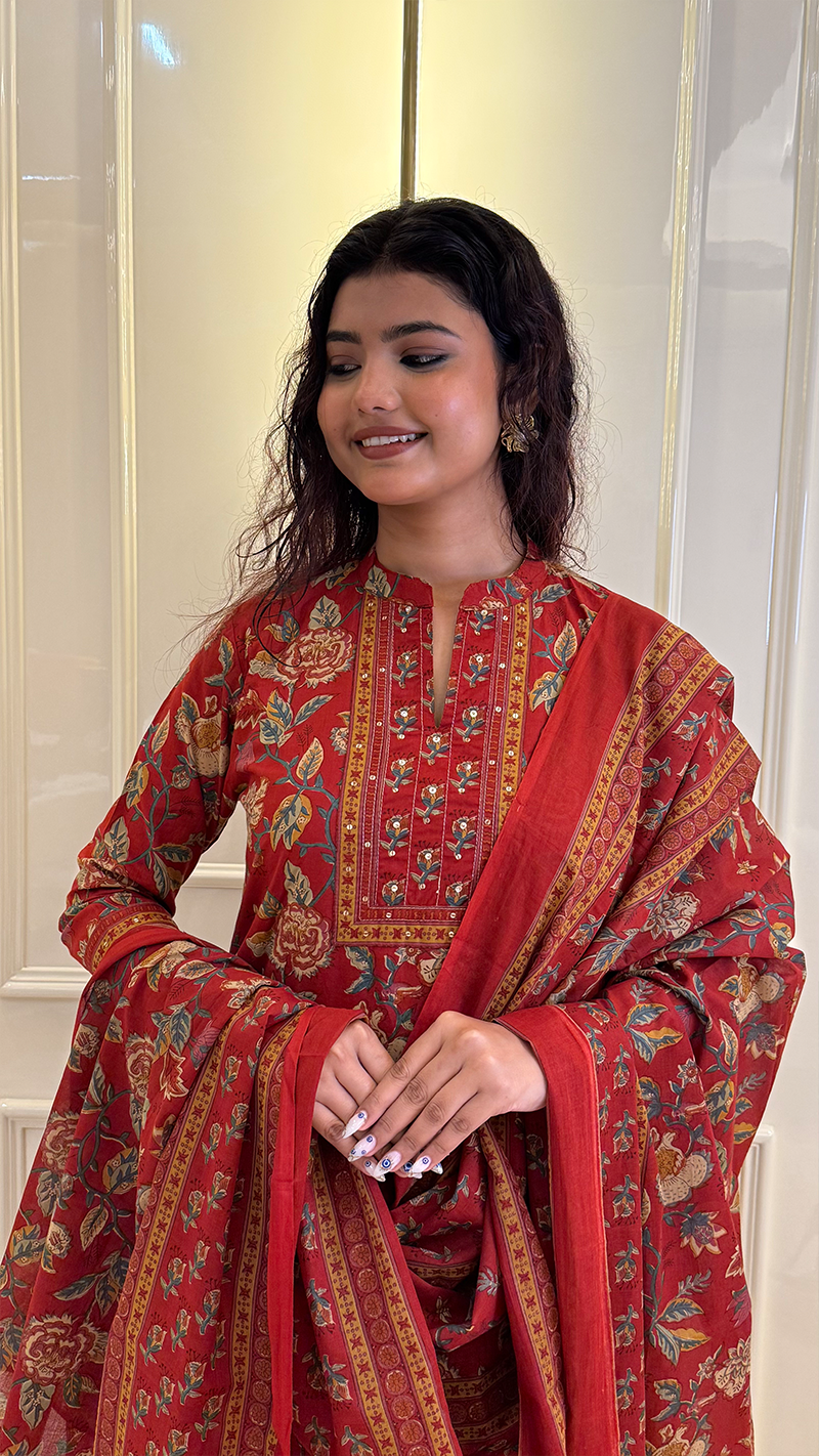 A line Bagru Print Blue