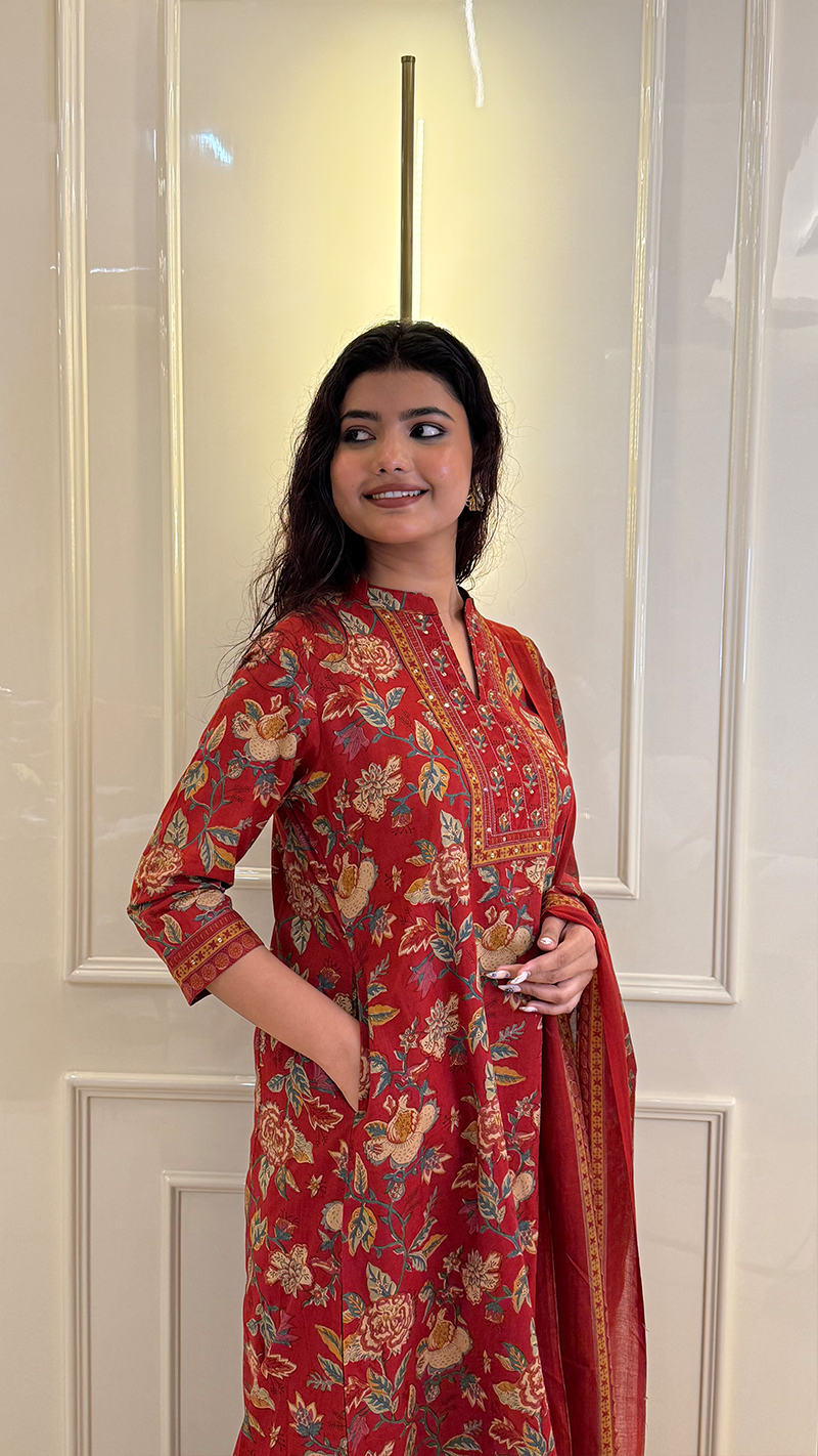 A line Bagru Print Blue