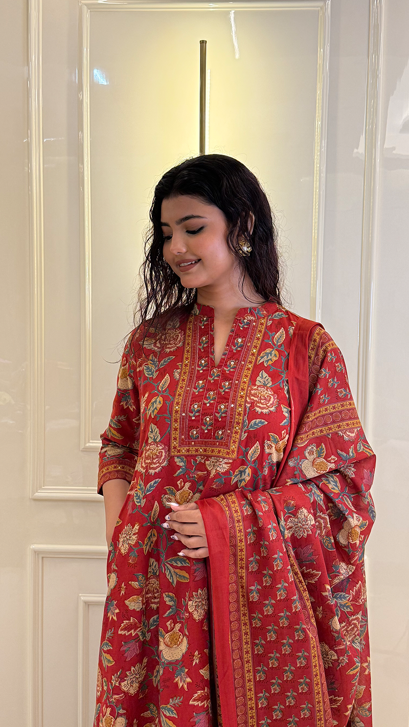 A line Bagru Print Blue