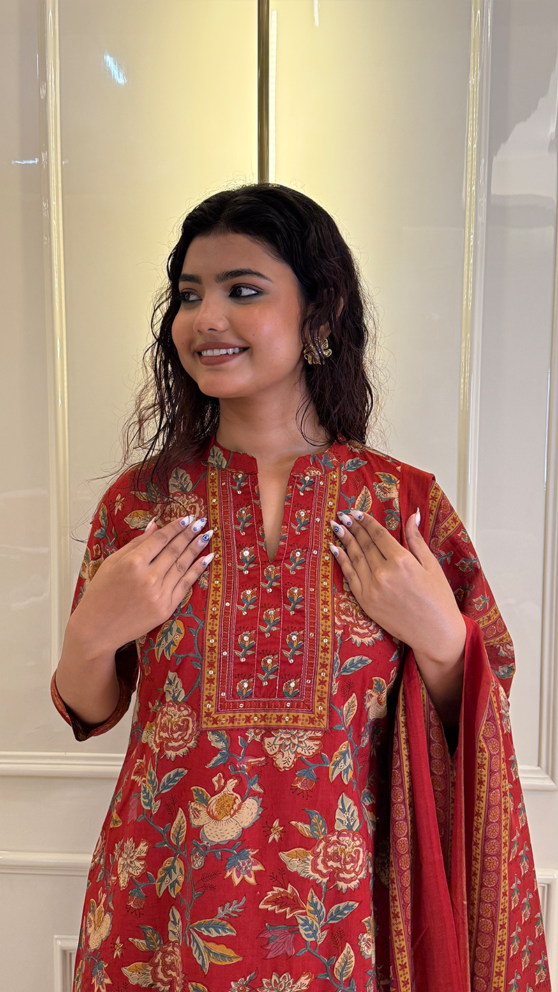 A line Bagru Print Blue