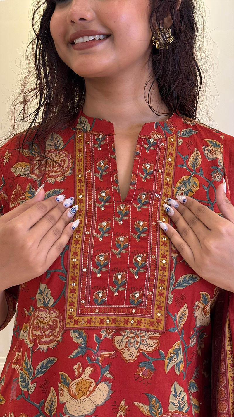 A line Bagru Print Blue