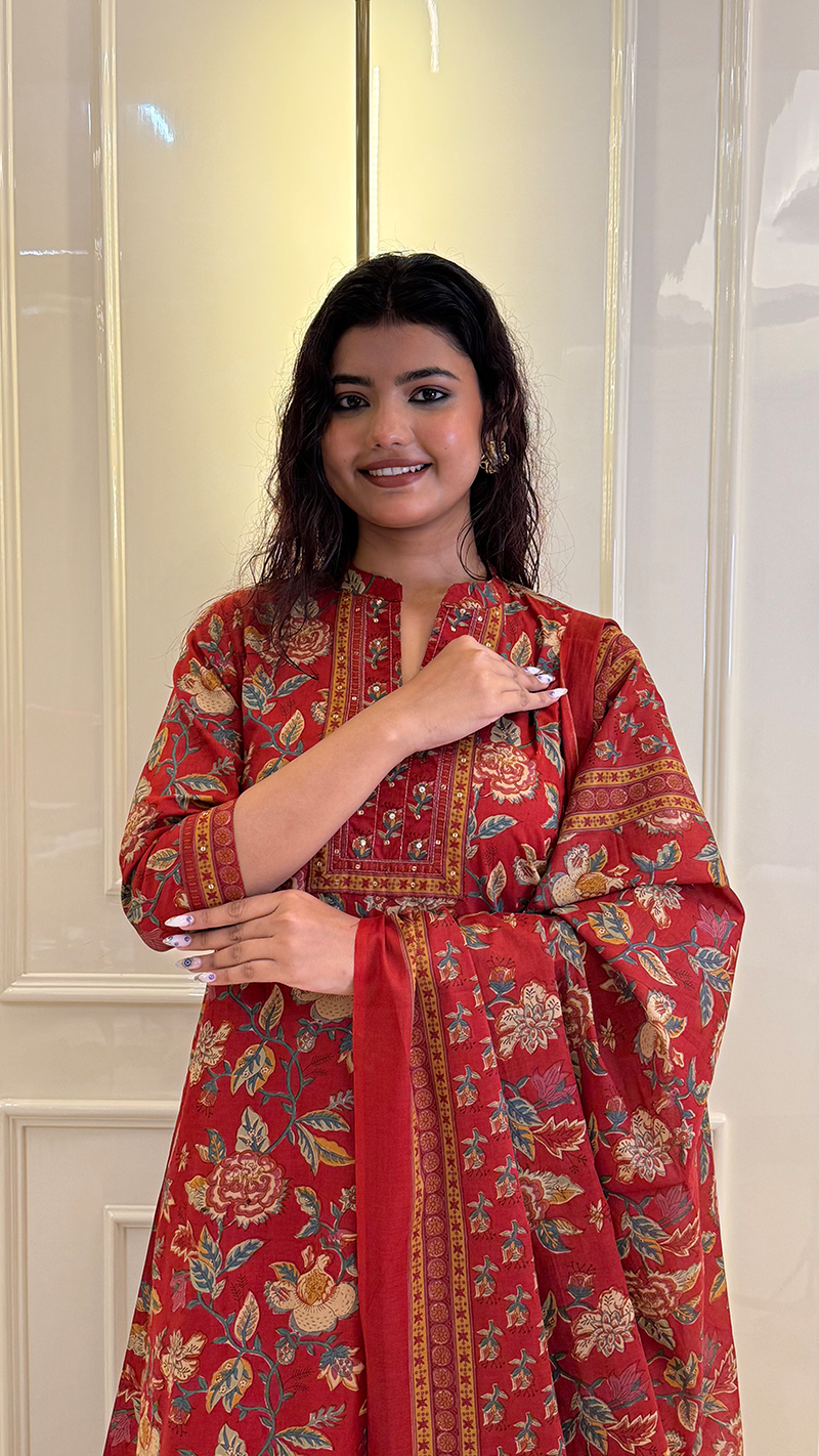 A line Bagru Print Blue