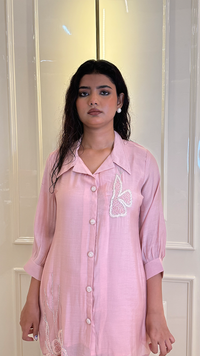Cut Work Pink Coords Set