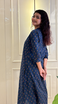A line Blue Kurti Style