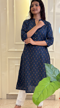 A line Blue Kurti Style