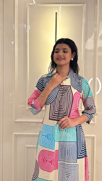 Geomatric Unicorn Aline Kurti Set