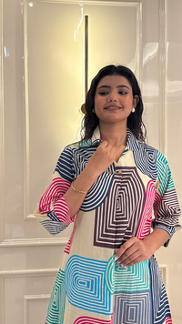 Geomatric Unicorn Aline Kurti Set