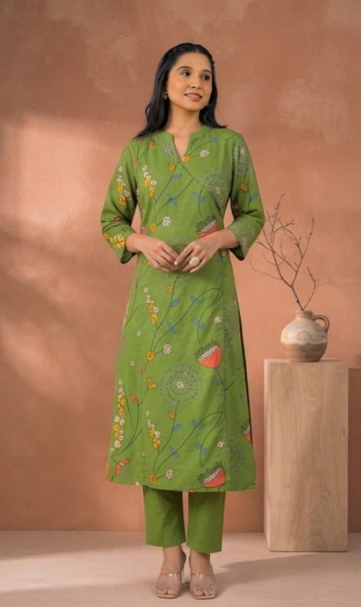 Green Bloom Printed Kurta Set