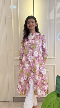 A line Pink Kurti Style