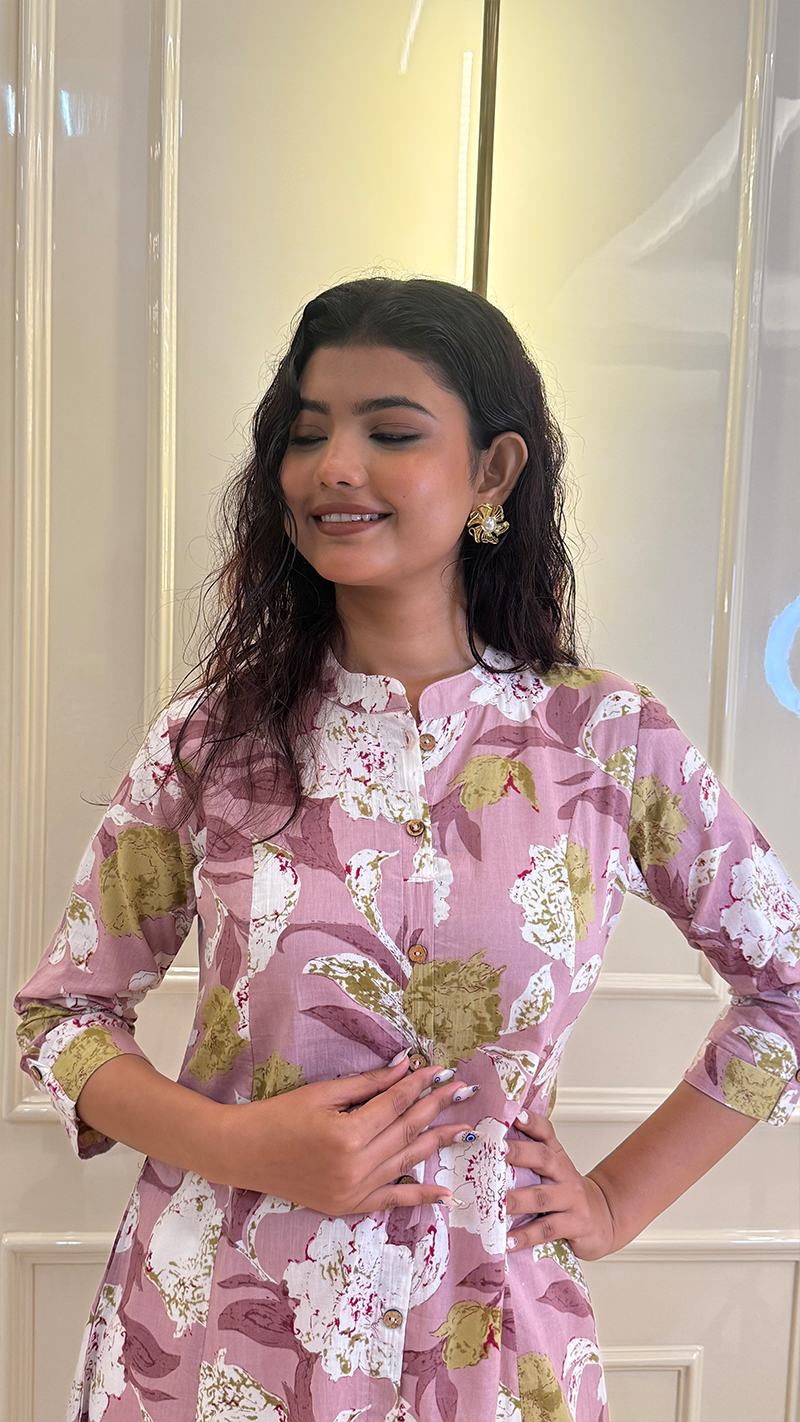A line Pink Kurti Style