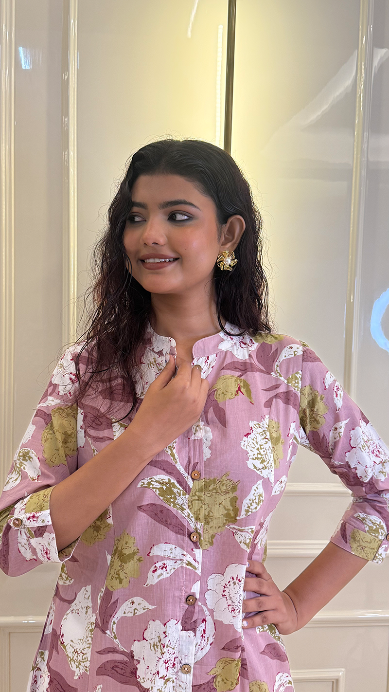 A line Pink Kurti Style