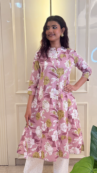 A line Pink Kurti Style