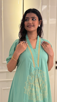 Pastle Leaf Green Aline Set