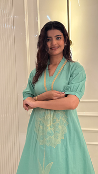 Pastle Leaf Green Aline Set