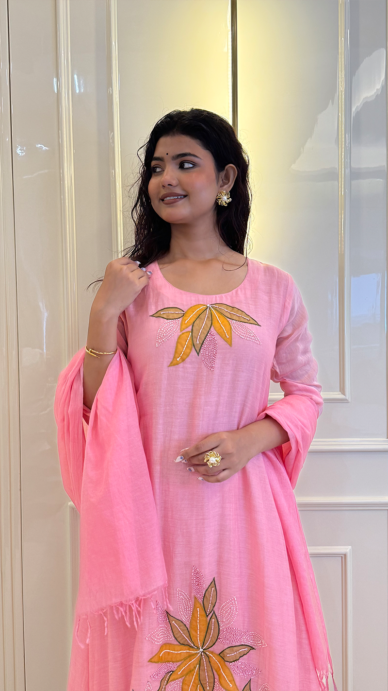 Pink Mul Mul Pearl Set