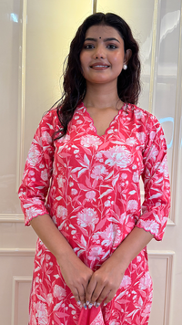 Pink Scalap Dupatta Set