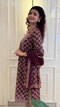 Purple Ajrakh Dupatta