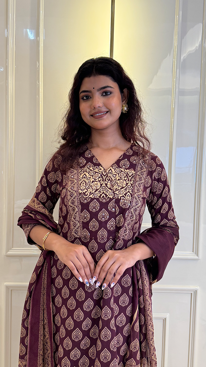 Purple Ajrakh Dupatta