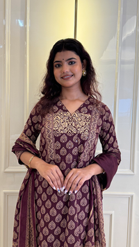 Purple Ajrakh Dupatta