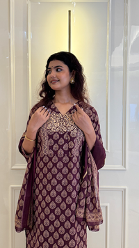 Purple Ajrakh Dupatta