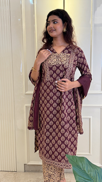 Purple Ajrakh Dupatta