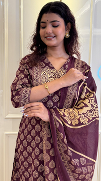 Purple Ajrakh Dupatta