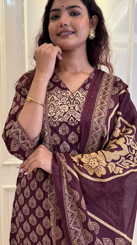 Purple Ajrakh Dupatta