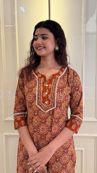 Rust Stright Dupatta Set