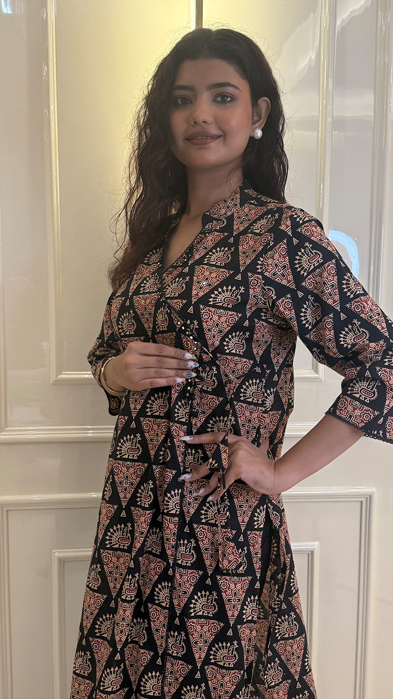 Black Angrakha Set