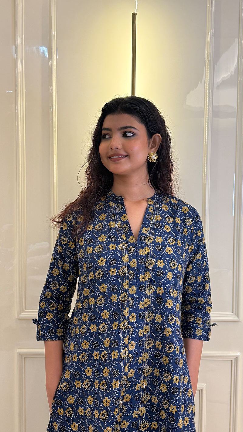 Blue Aline Kurti Style 2