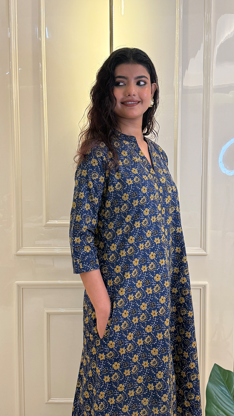 Blue Aline Kurti Style 2