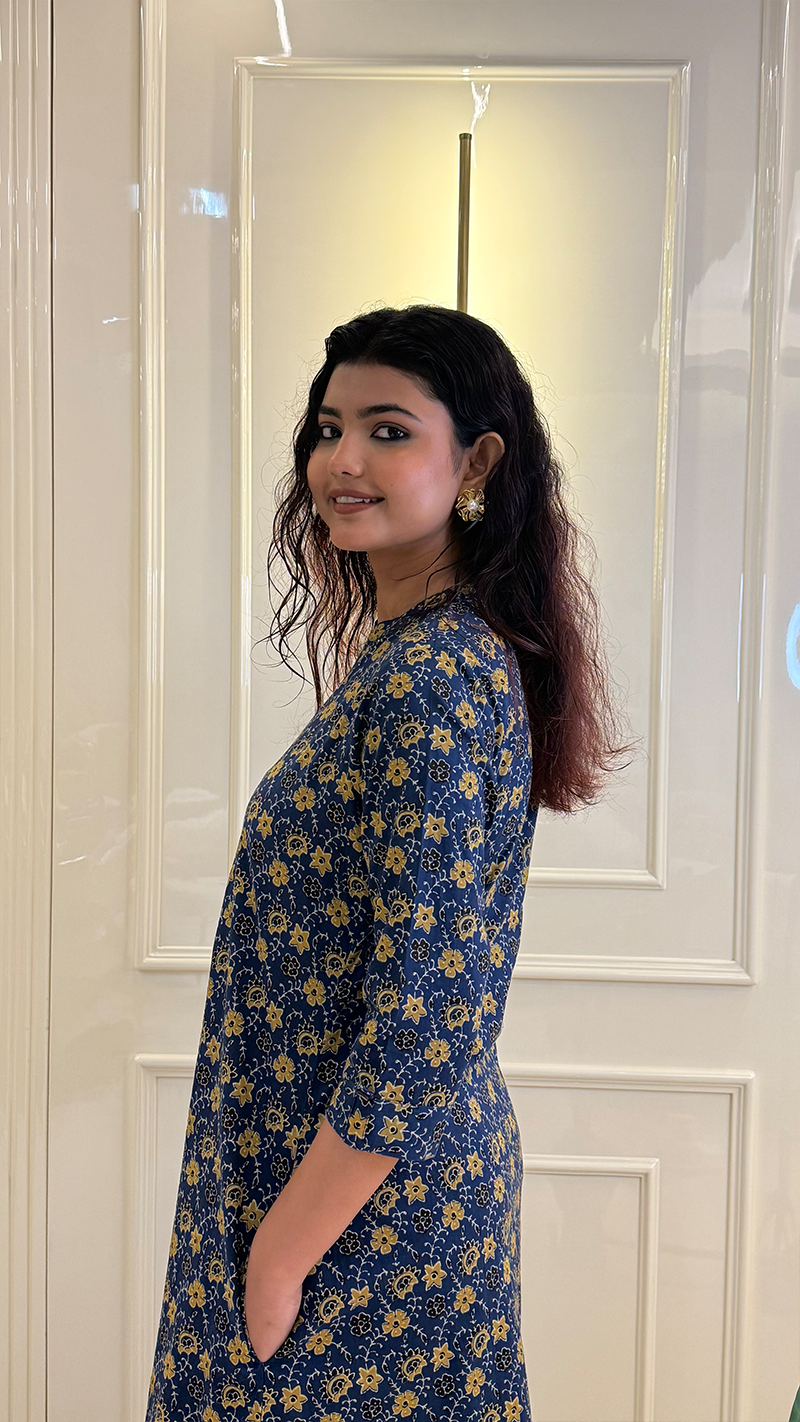 Blue Aline Kurti Style 2