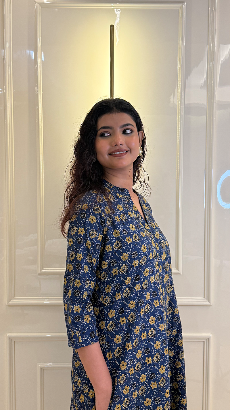 Blue Aline Kurti Style 2