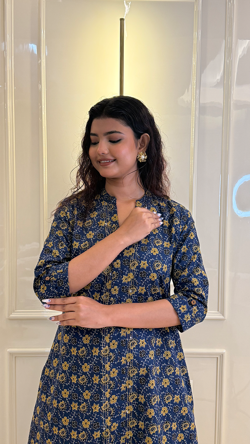 Blue Aline Kurti Style 2