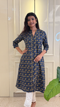 Blue Aline Kurti Style 2