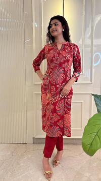 Red Printed Angrakha