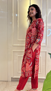 Red Printed Angrakha