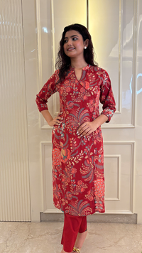 Red Printed Angrakha