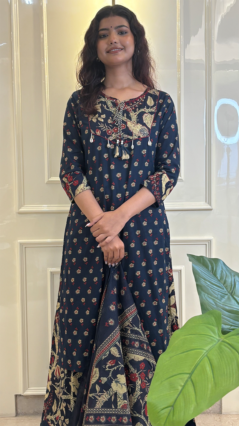 Blue Broad Pant Set