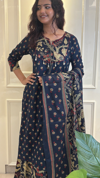 Blue Broad Pant Set
