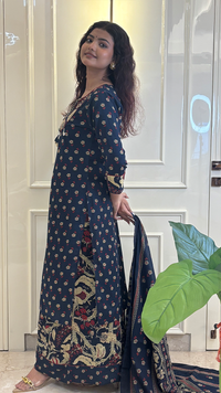 Blue Broad Pant Set