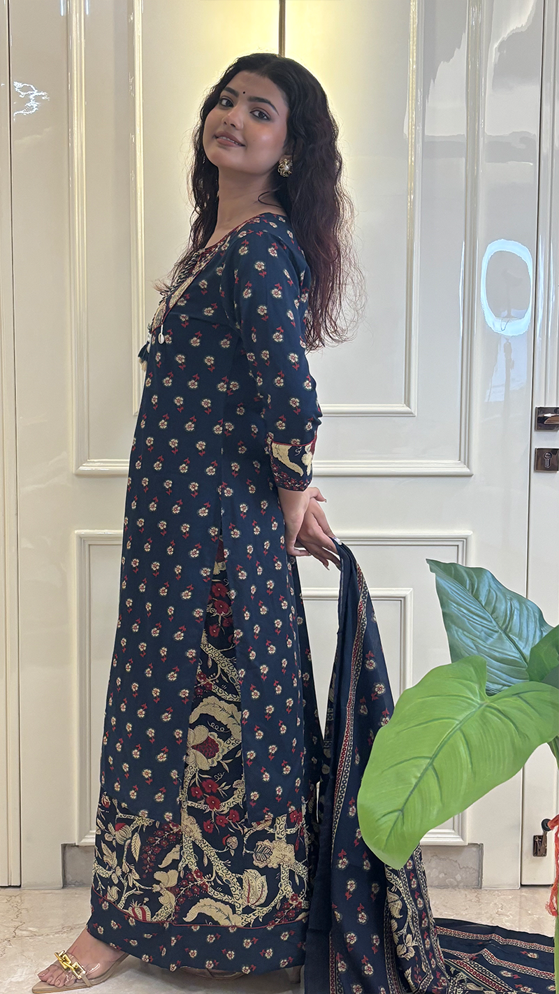 Blue Broad Pant Set