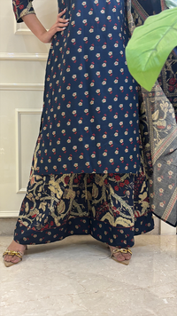 Blue Broad Pant Set