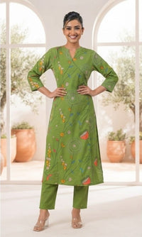 Green Bloom Printed Kurta Set