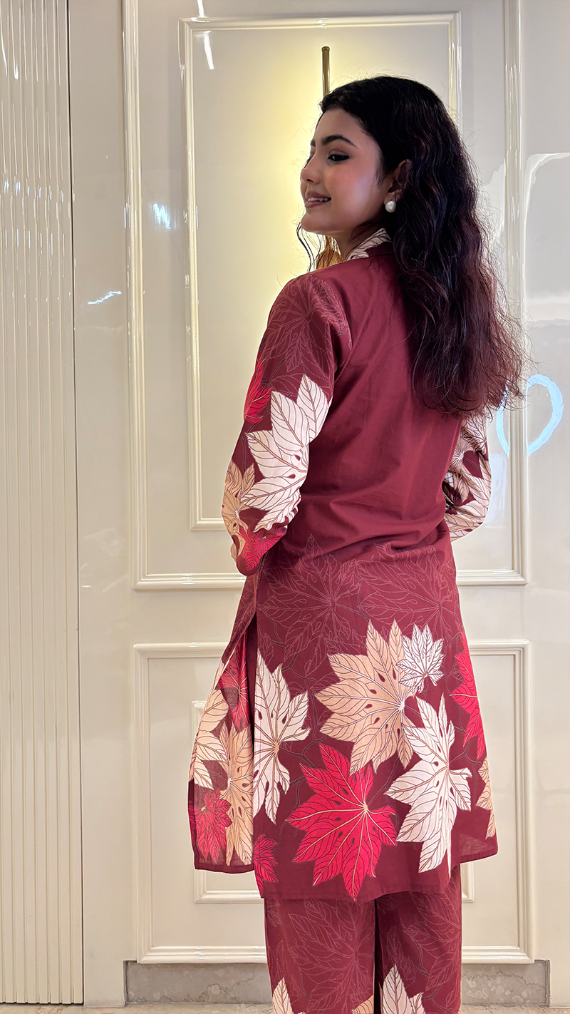 Crimson Red Leaf Print