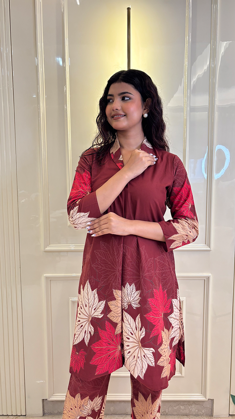 Crimson Red Leaf Print