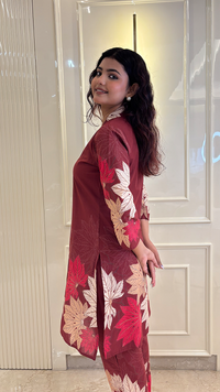 Crimson Red Leaf Print