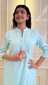 Ice Blue Thread Flower Set